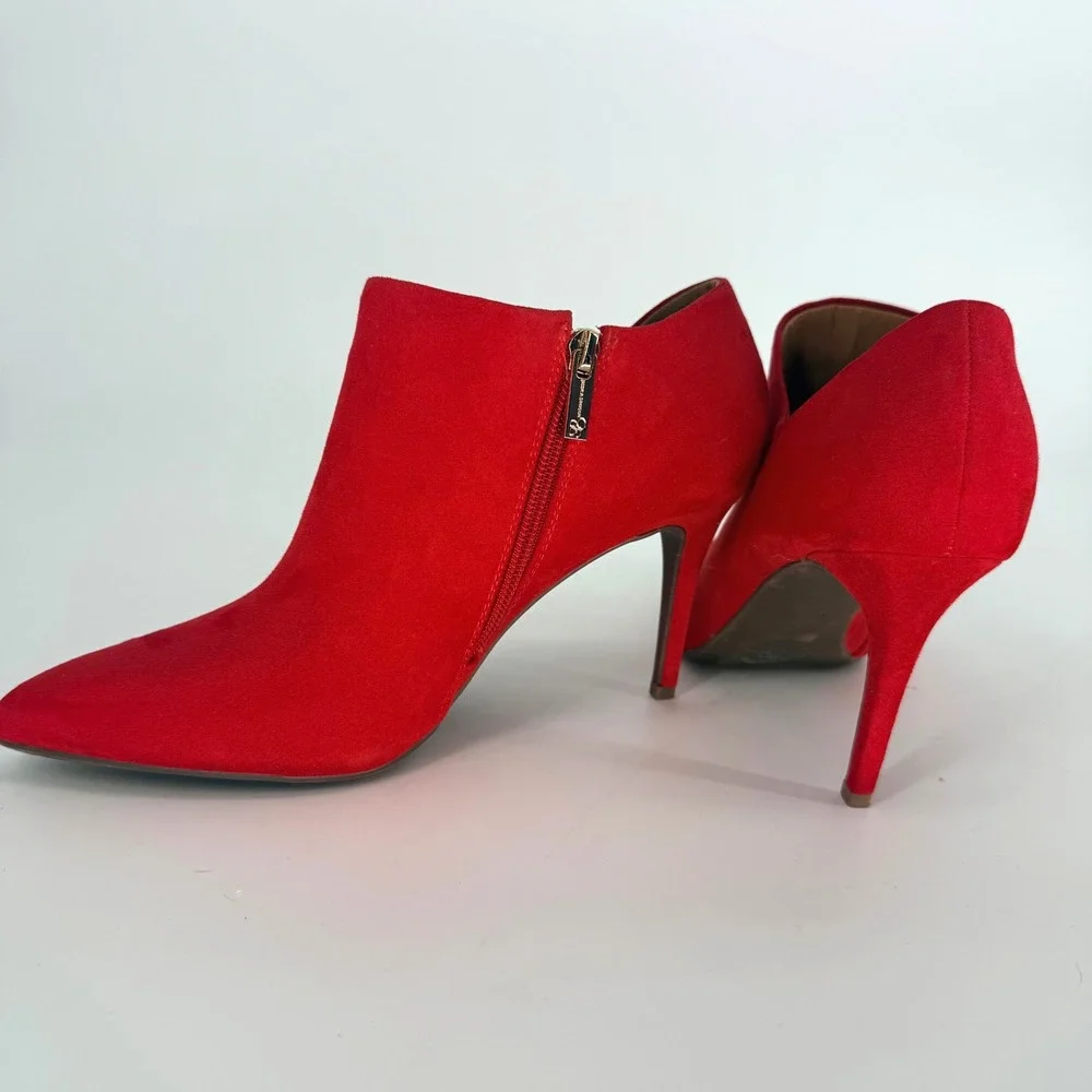 Jessica Simpson‎ Averna3 Red Pointed Toe Stiletto Ankle Booties Womens 9M 4”